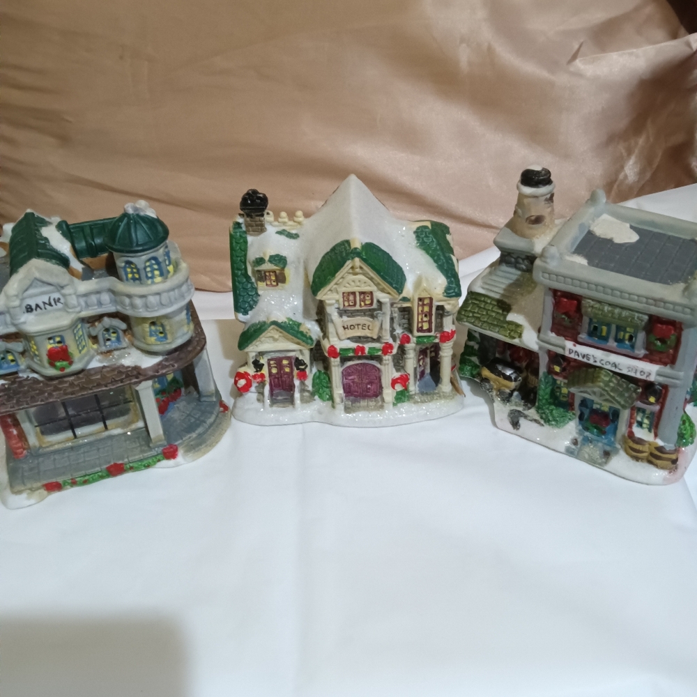 3 Cobblestone Corners holiday decor village pieces